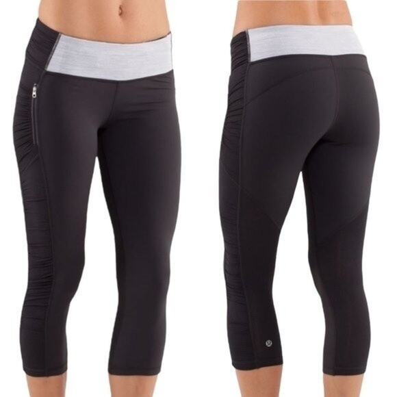Lululemon athletica Deep Coal Run: In the Sun Crop 19" Size 6 - Picture 1 of 9